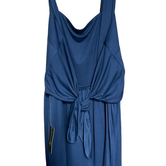 INC International Concepts Maxi Dress Nomad Indigo Sea Blue Square Neck Women La - Picture 4 of 12